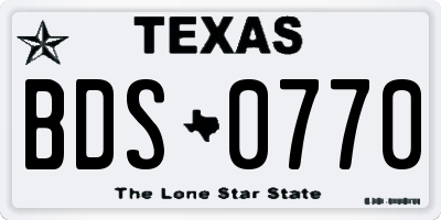 TX license plate BDS0770