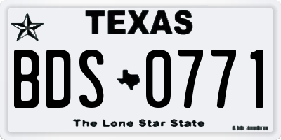 TX license plate BDS0771