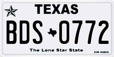 TX license plate BDS0772