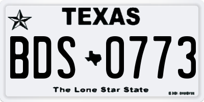 TX license plate BDS0773