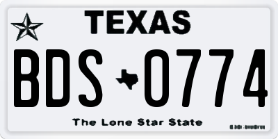 TX license plate BDS0774