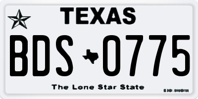 TX license plate BDS0775