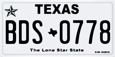 TX license plate BDS0778