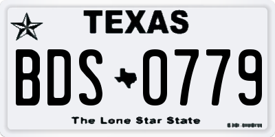 TX license plate BDS0779