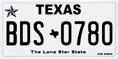 TX license plate BDS0780