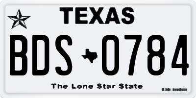 TX license plate BDS0784
