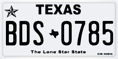 TX license plate BDS0785