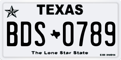 TX license plate BDS0789