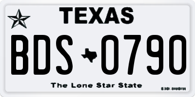 TX license plate BDS0790