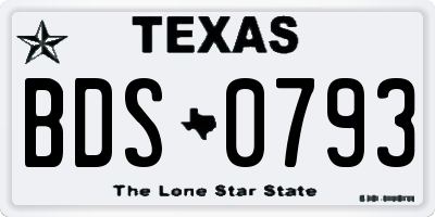 TX license plate BDS0793