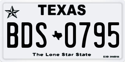 TX license plate BDS0795