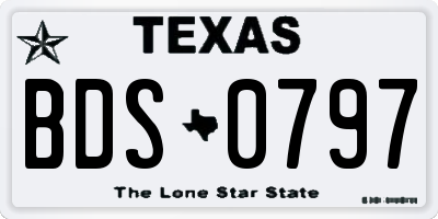 TX license plate BDS0797