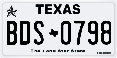 TX license plate BDS0798