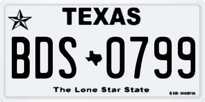 TX license plate BDS0799