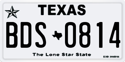 TX license plate BDS0814