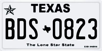 TX license plate BDS0823