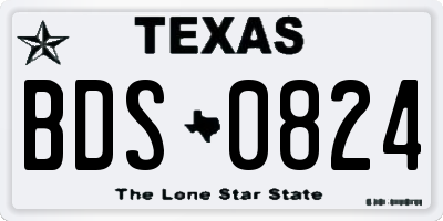 TX license plate BDS0824