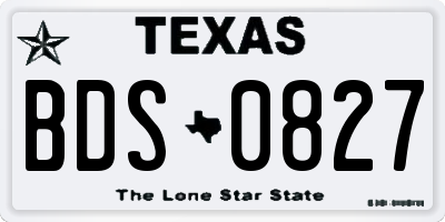 TX license plate BDS0827