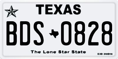 TX license plate BDS0828