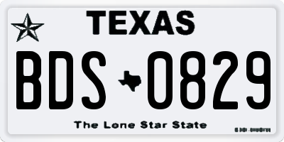 TX license plate BDS0829