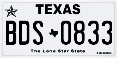 TX license plate BDS0833