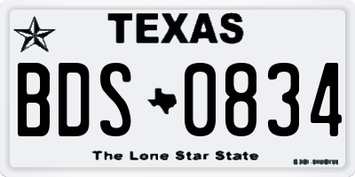 TX license plate BDS0834