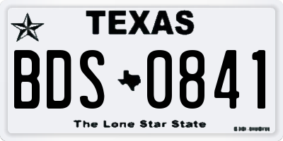 TX license plate BDS0841