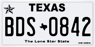 TX license plate BDS0842