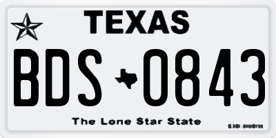 TX license plate BDS0843