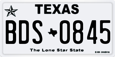TX license plate BDS0845