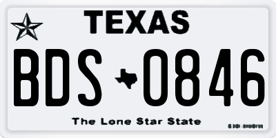 TX license plate BDS0846
