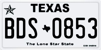 TX license plate BDS0853