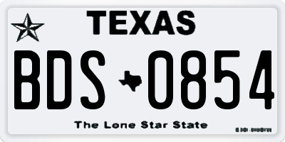 TX license plate BDS0854