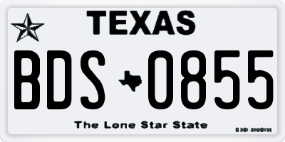TX license plate BDS0855
