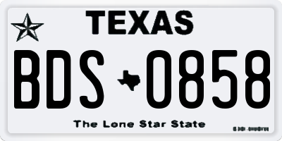 TX license plate BDS0858