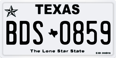 TX license plate BDS0859