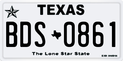 TX license plate BDS0861