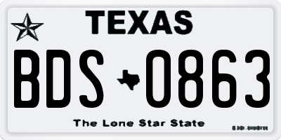 TX license plate BDS0863
