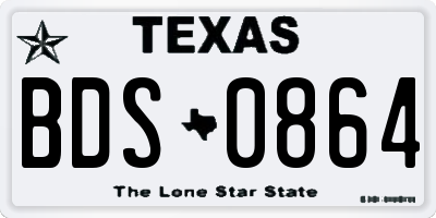 TX license plate BDS0864