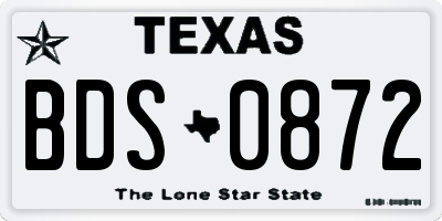 TX license plate BDS0872