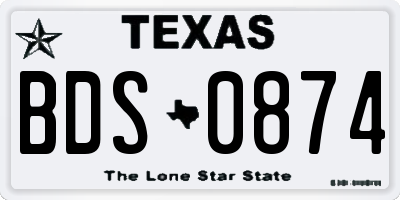 TX license plate BDS0874
