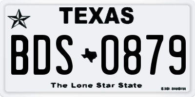 TX license plate BDS0879