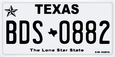 TX license plate BDS0882