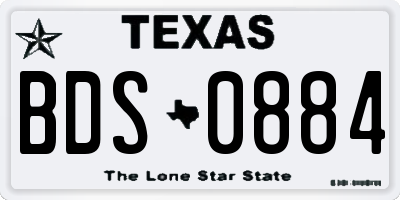 TX license plate BDS0884