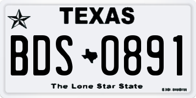 TX license plate BDS0891