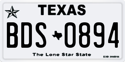 TX license plate BDS0894