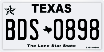 TX license plate BDS0898