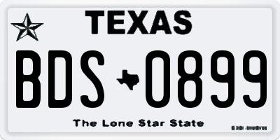 TX license plate BDS0899