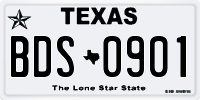 TX license plate BDS0901