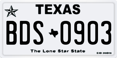 TX license plate BDS0903